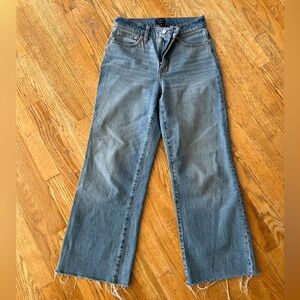 J. Crew Wide Leg Crop Jeans. Size 25. High waisted. Medium wash